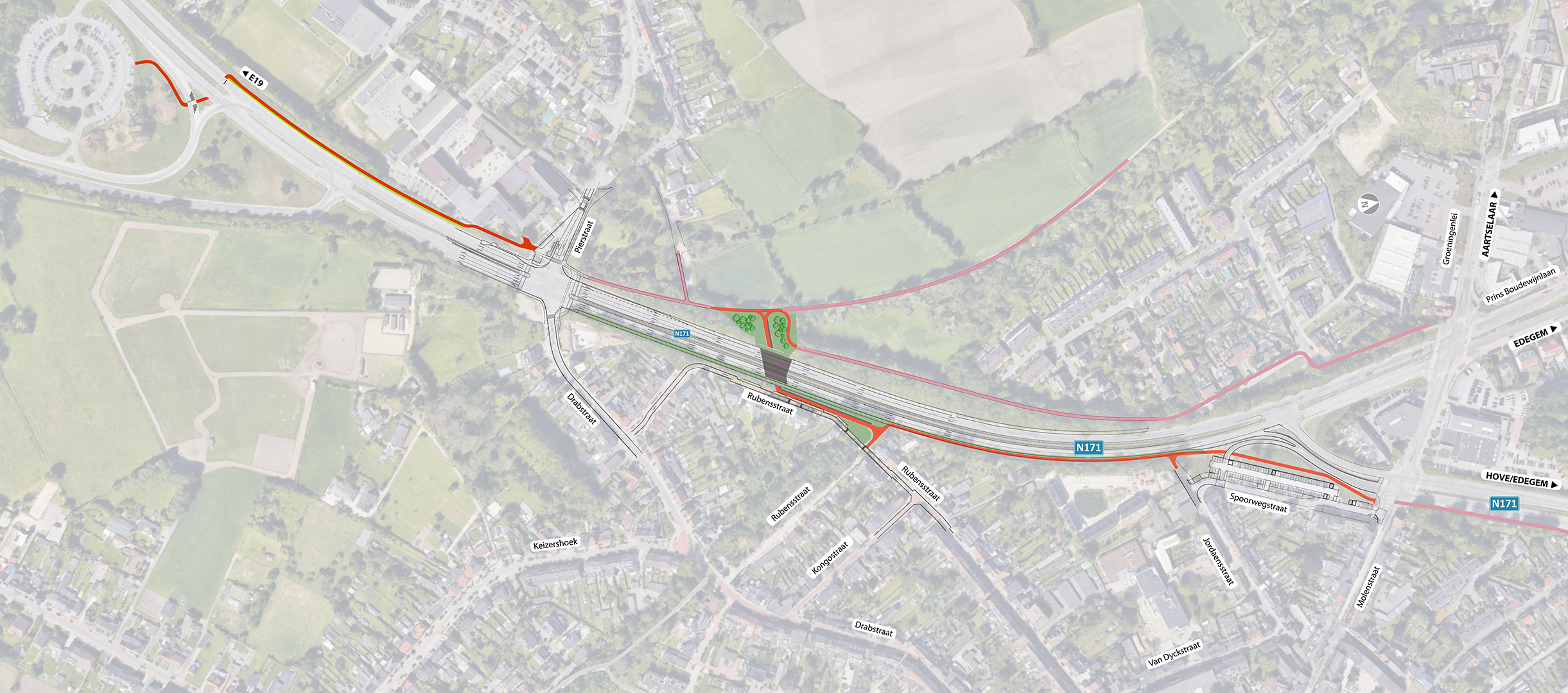 Fietstunnel Sint-Rita Kontich (N171) - Ontwerpplan