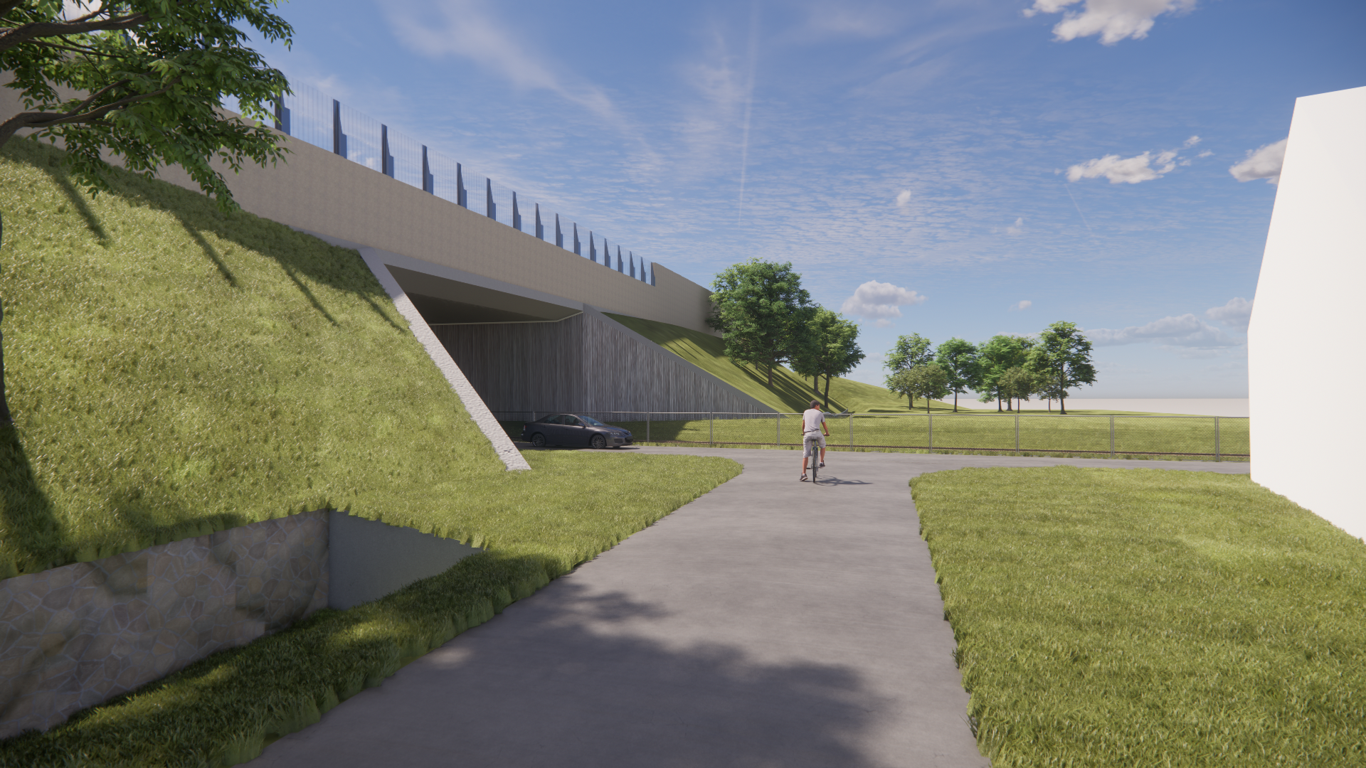 Toekomstbeeld aansluiting met fietssnelweg F414  