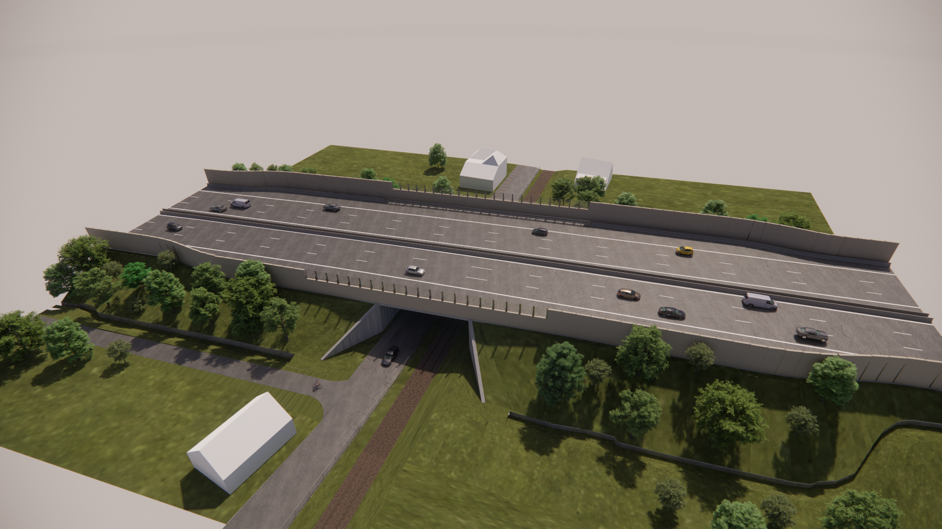 Toekomstbeeld E40 over brug Loskadestraat  