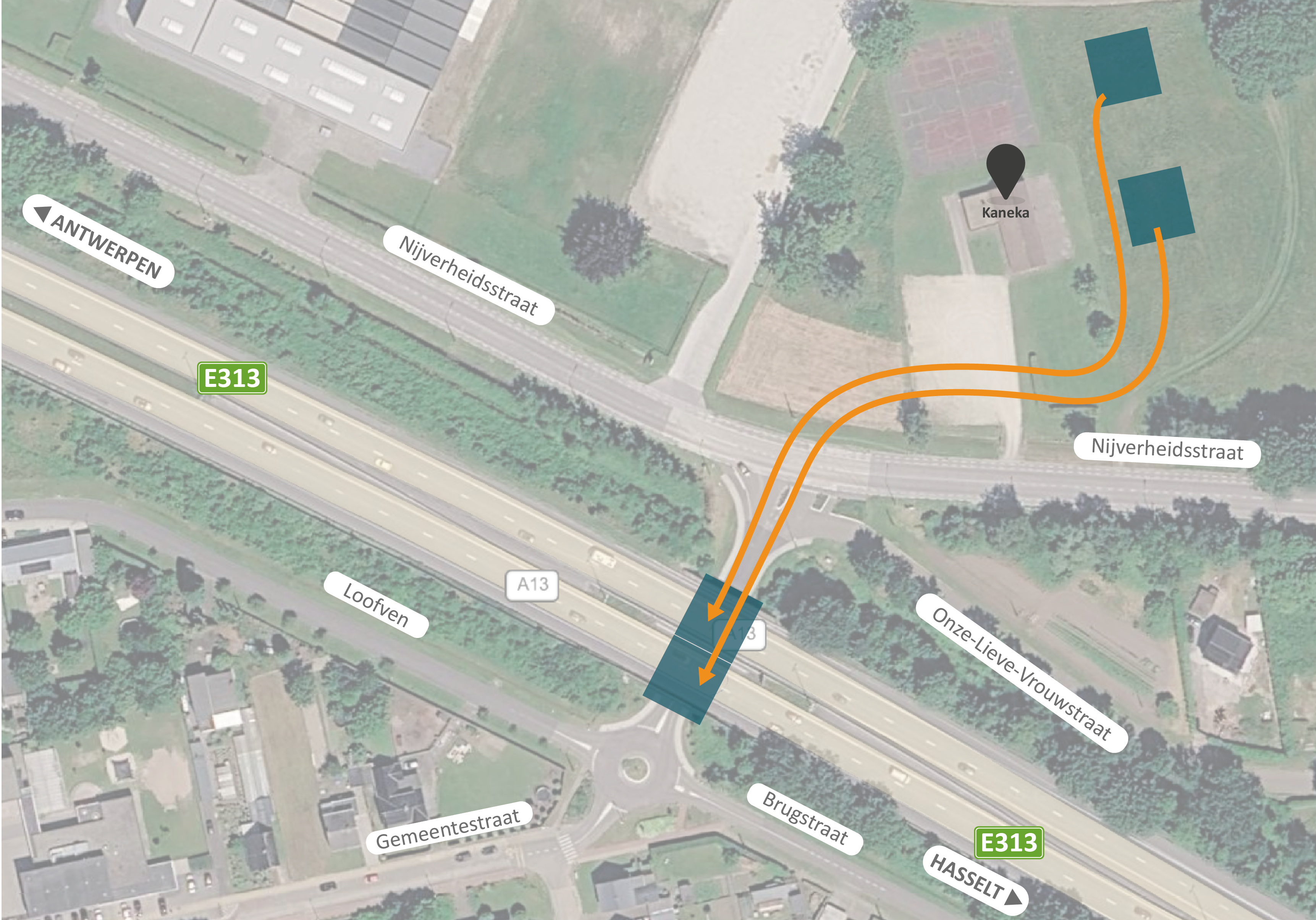 E313 Brug Gemeentestraat Westerlo - Werfindelingsplan