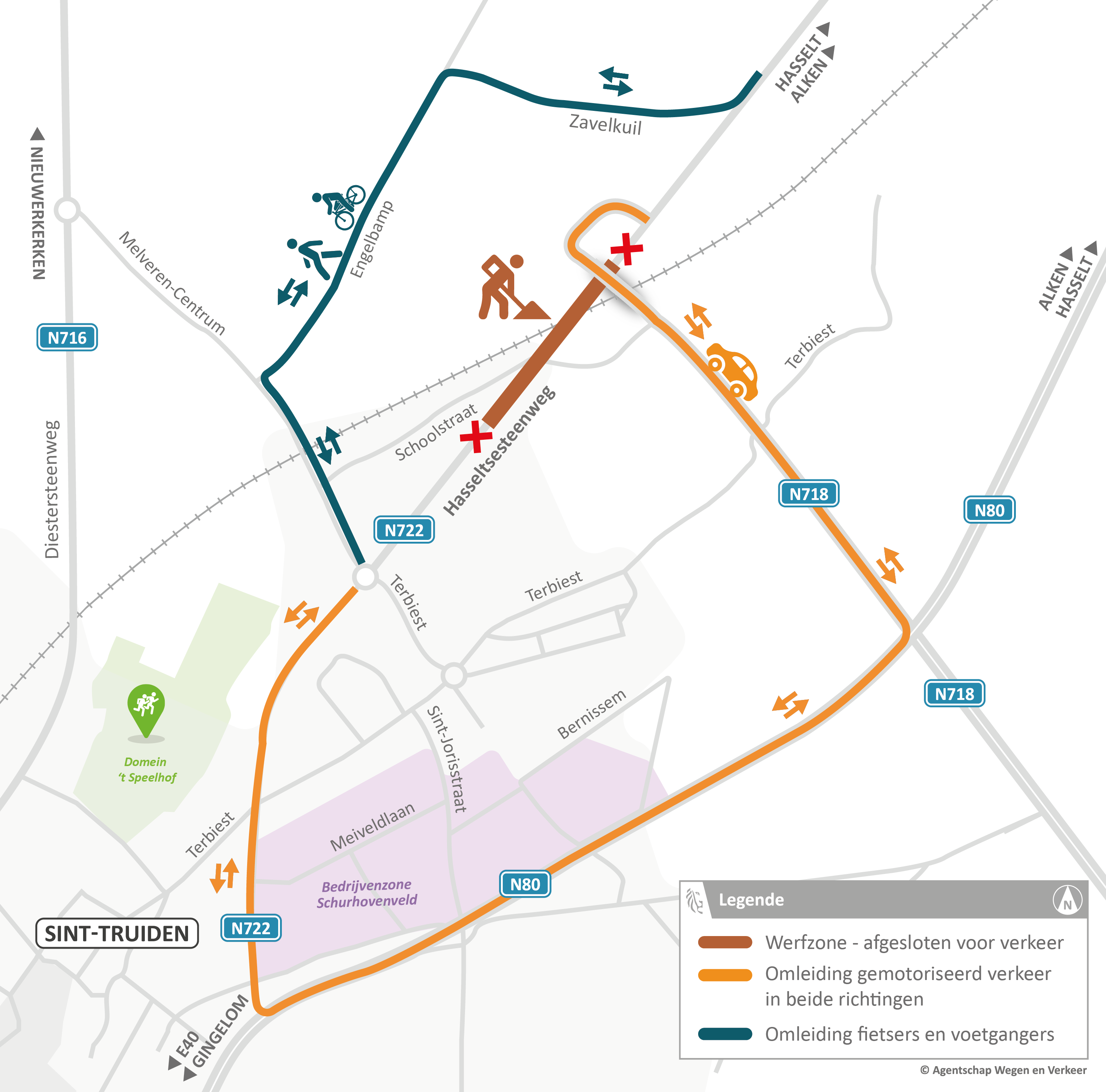 N722 Sint-Truiden Omleidingsplan zone 2