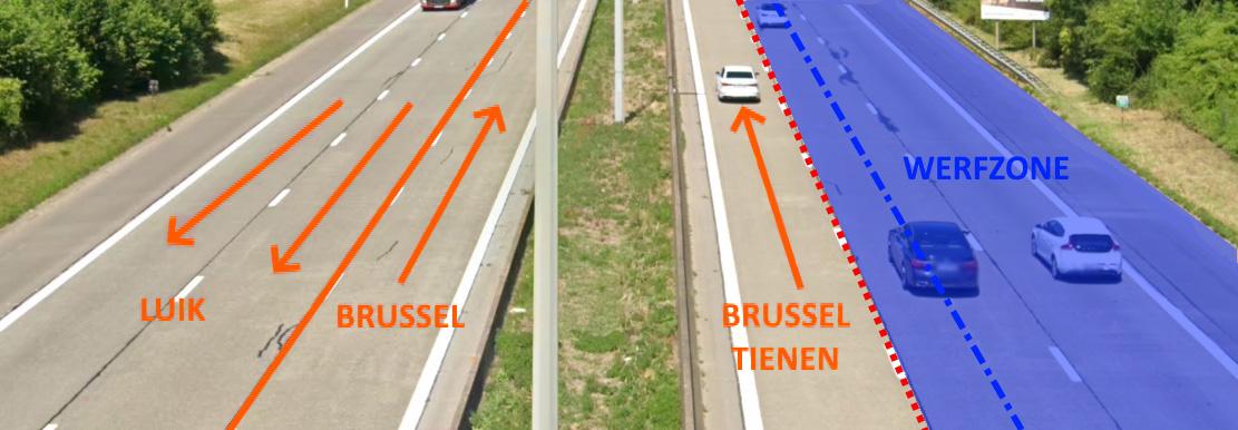 Tijdens fase D ligt de werfzone op de E40 richting Brussel aan de rechterkant van de rijweg (deel middenrijstrook, rechterrijstrook en pechstrook).