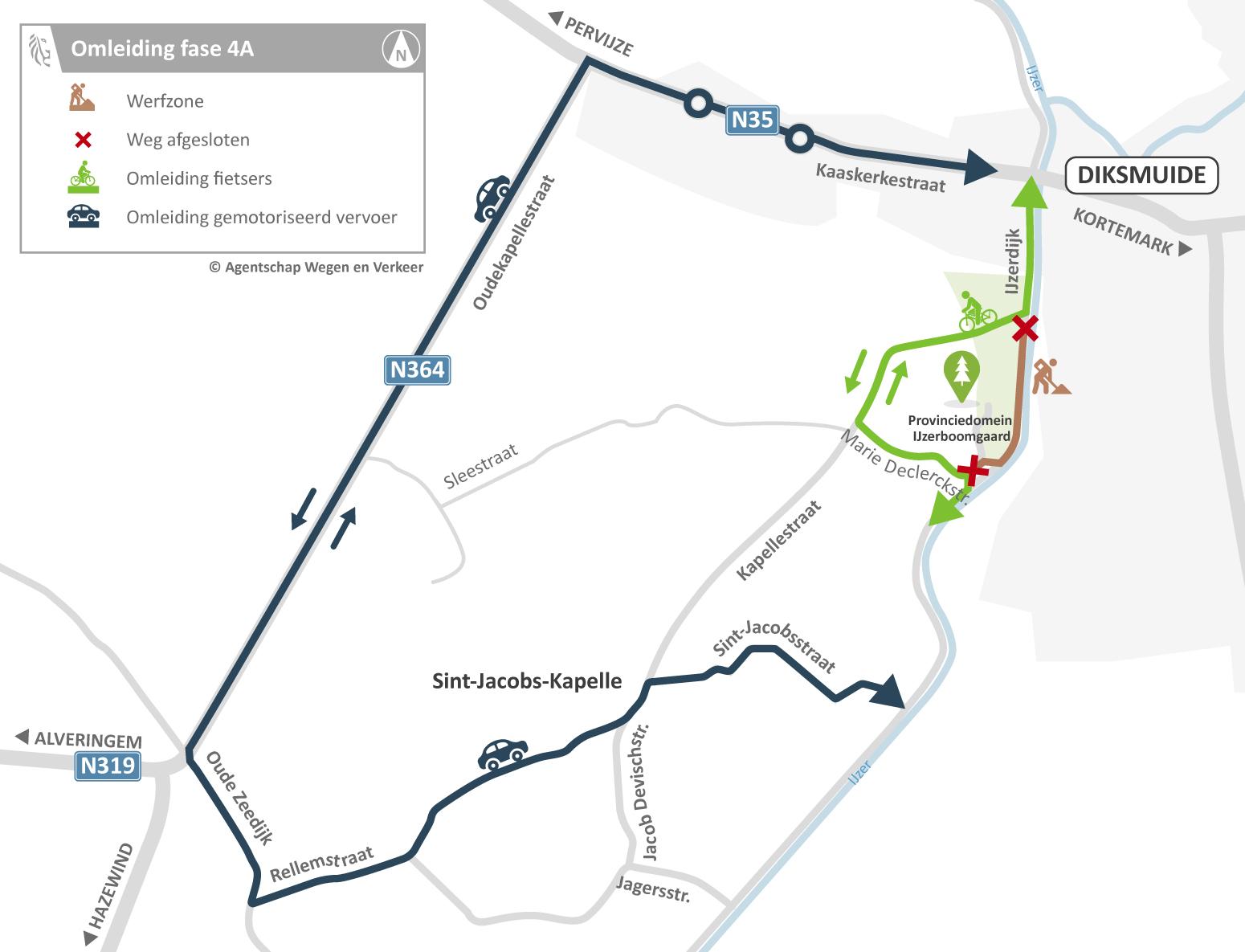 Omleiding onderbreking IJzerdijk - vanaf 10 augustus 2026