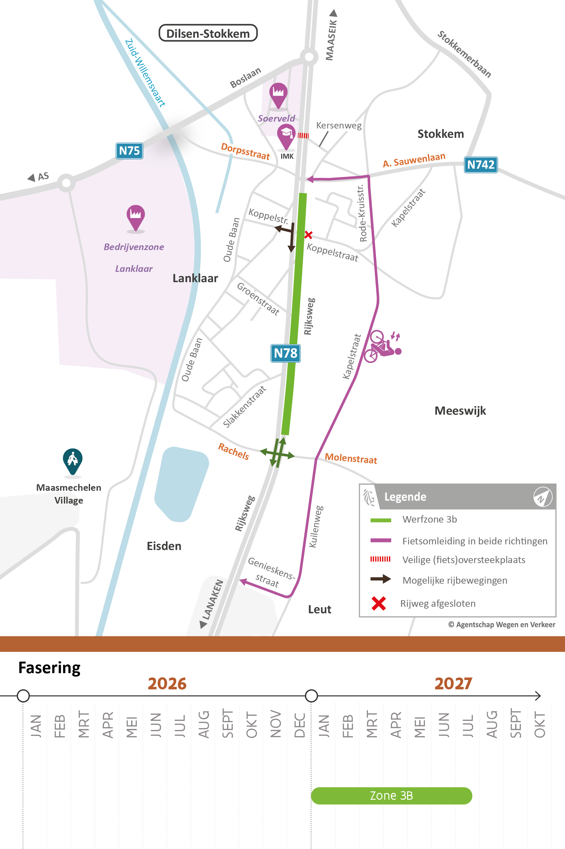 N78 Lanklaar verkeerssituatie van januari tot half juli 2027