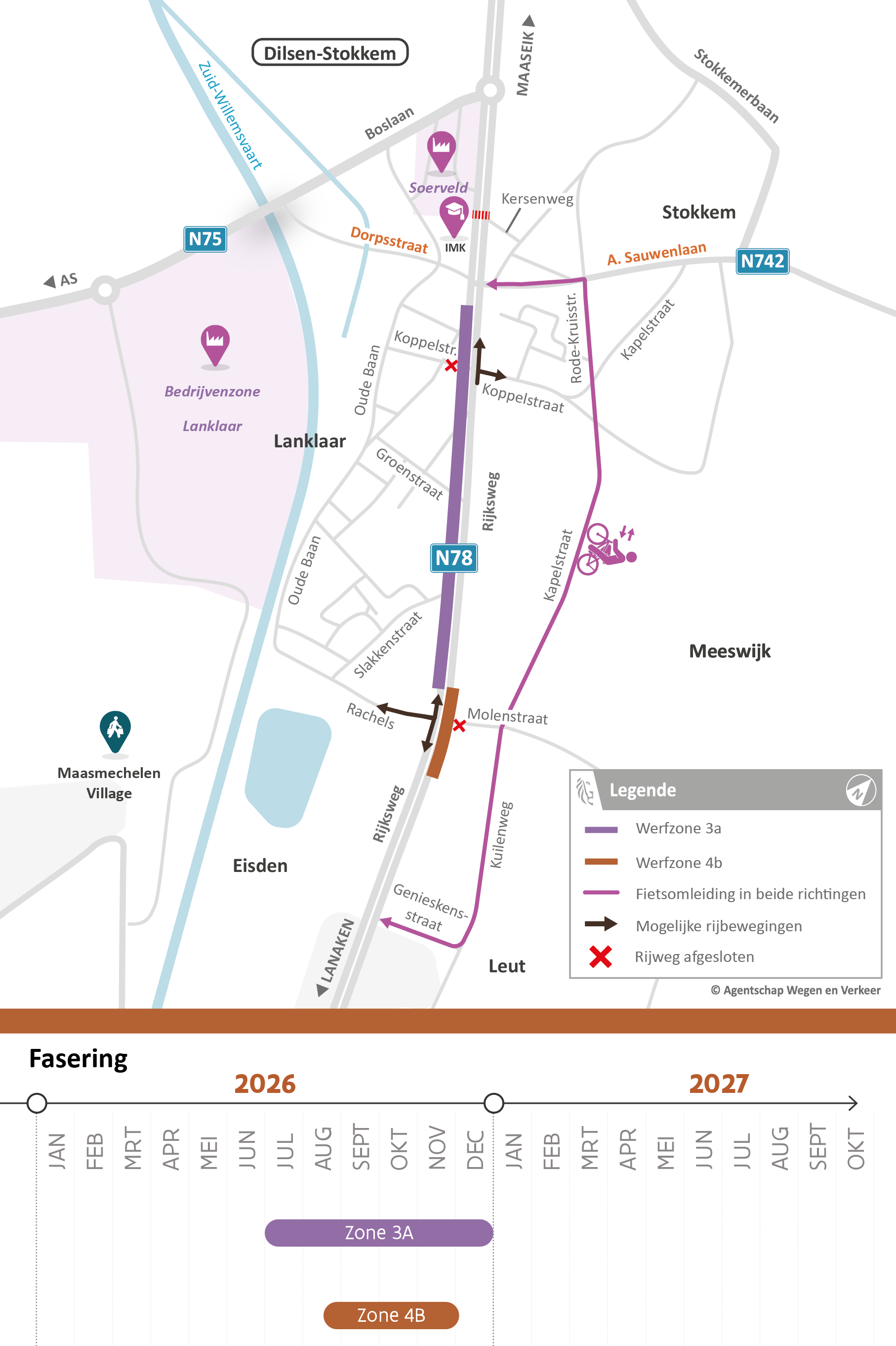 N78 Lanklaar verkeerssituatie van half augustus tot eind december