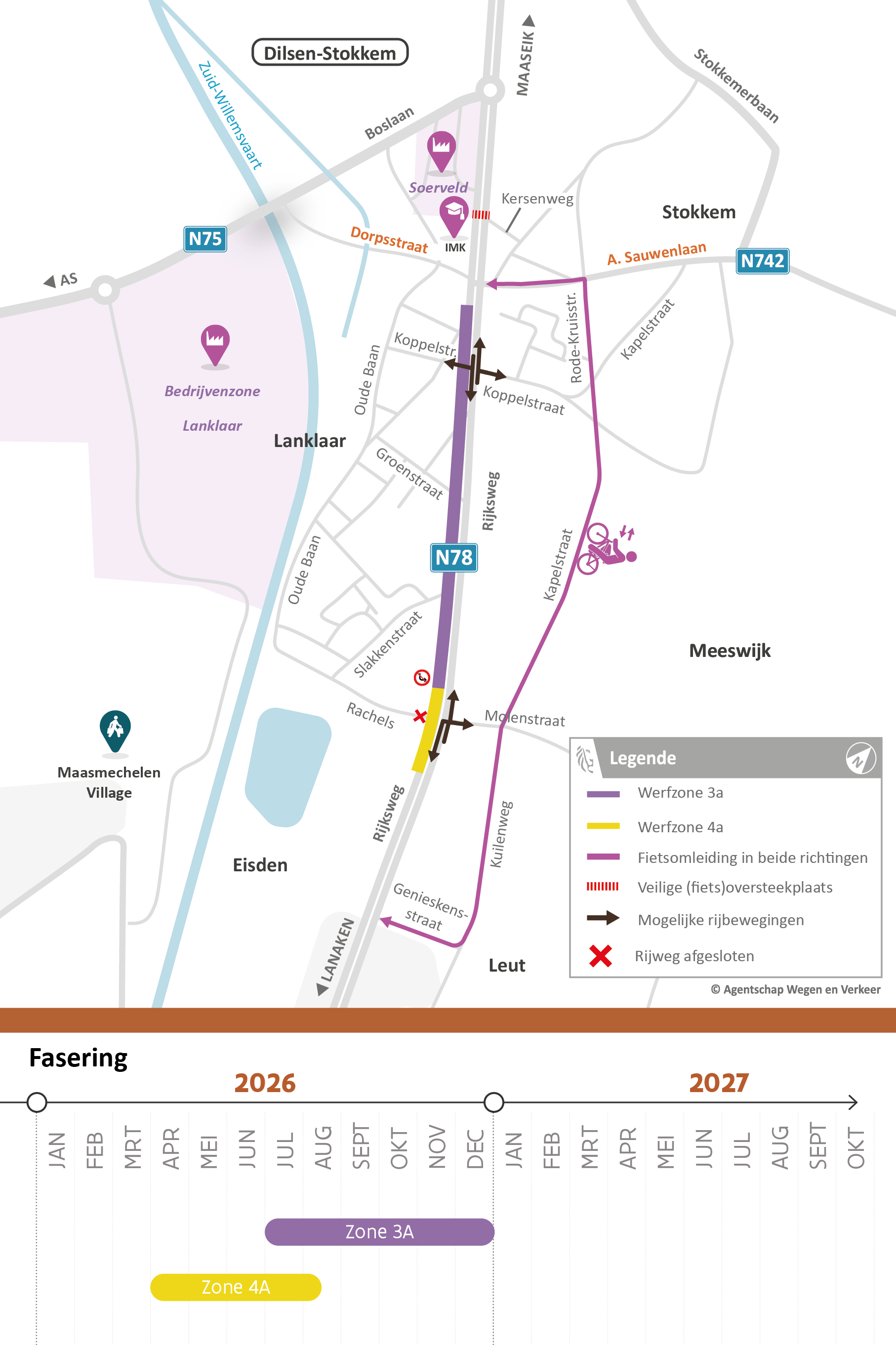 N78 Lanklaar verkeerssituatie van juli tot half augustus
