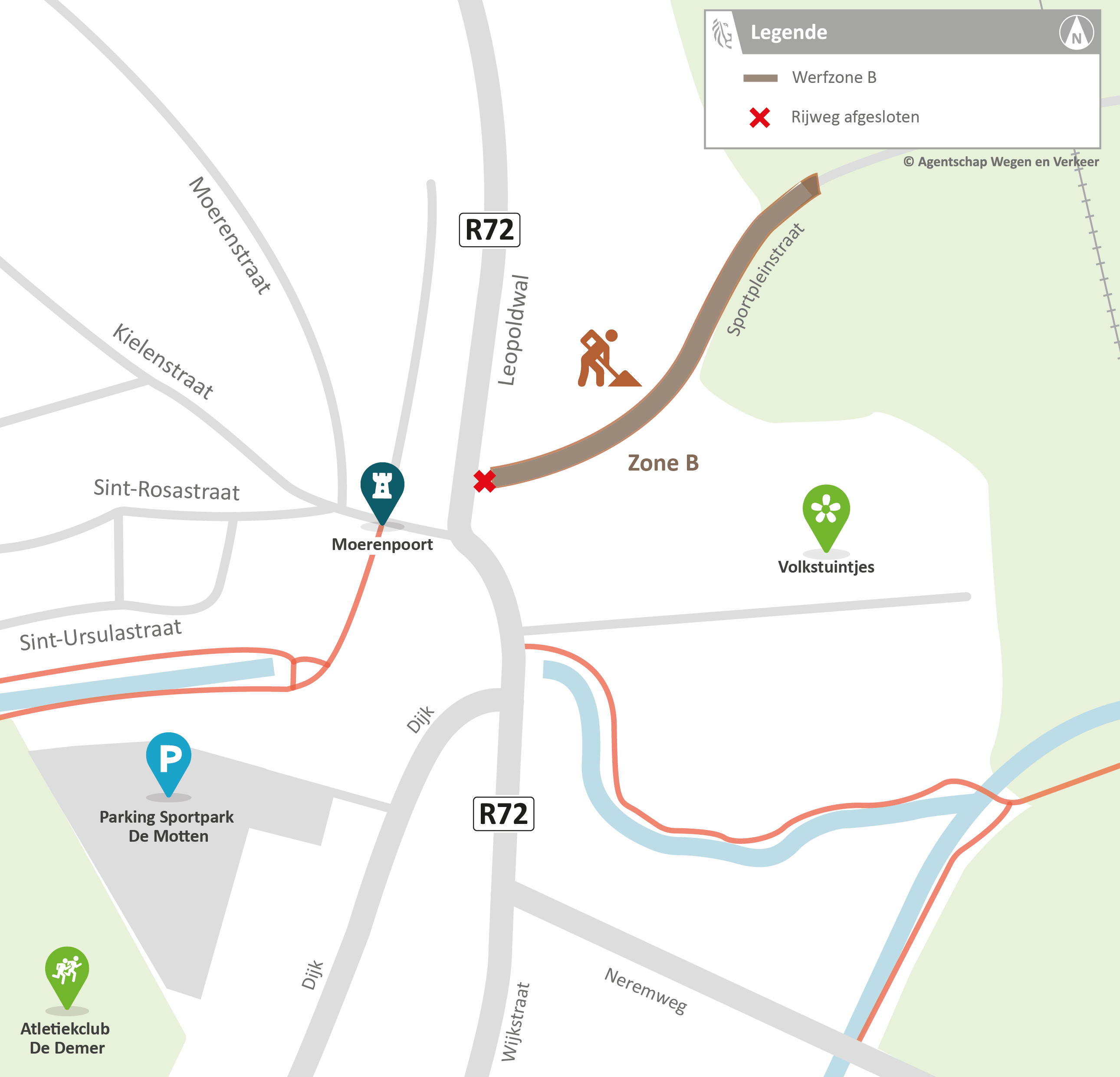 Tongeren-Borgloon - werfzone Sportpleinstraat
