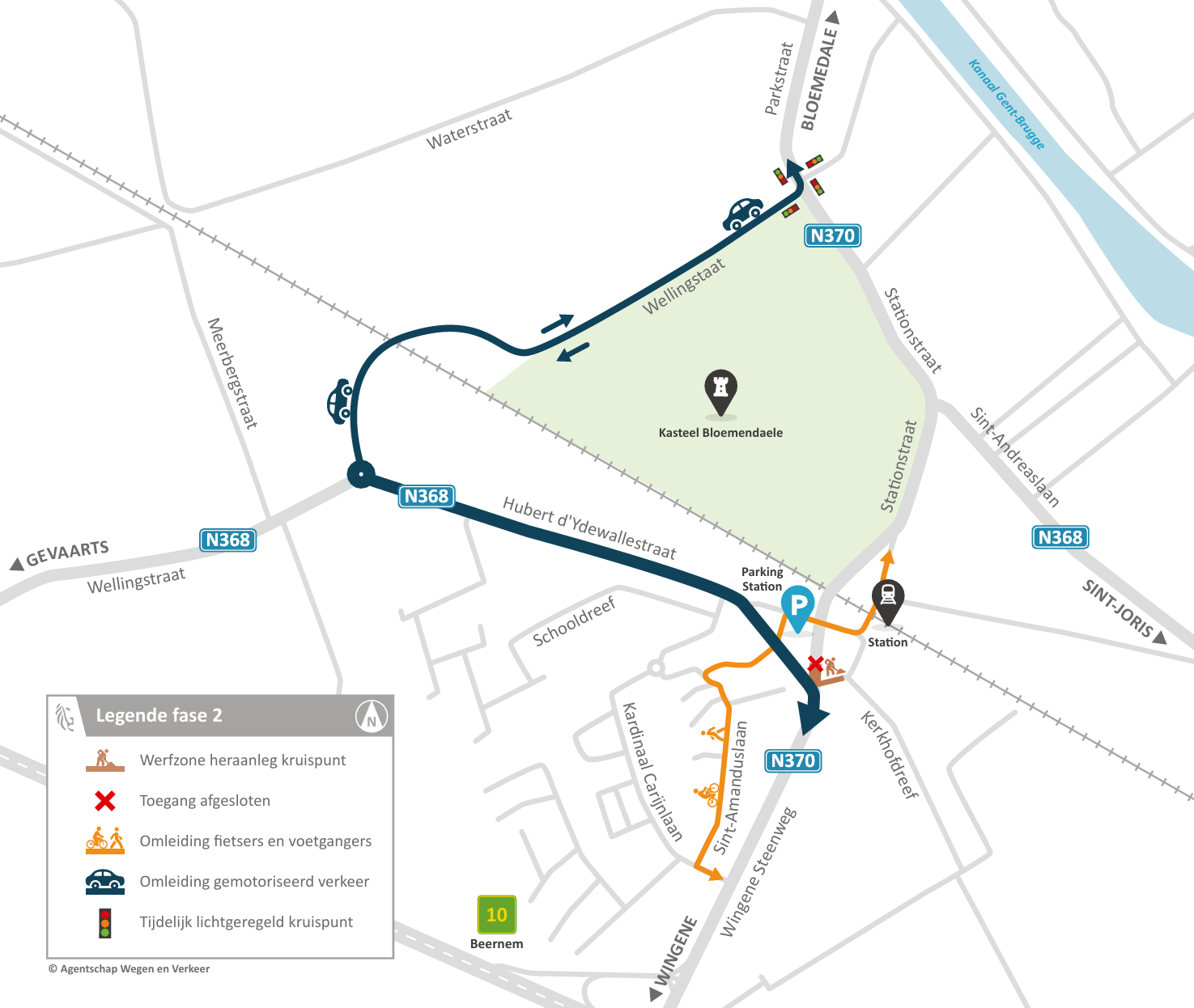 Herinrichting kruispunt N370 x N368 - omleidingen fase 2
