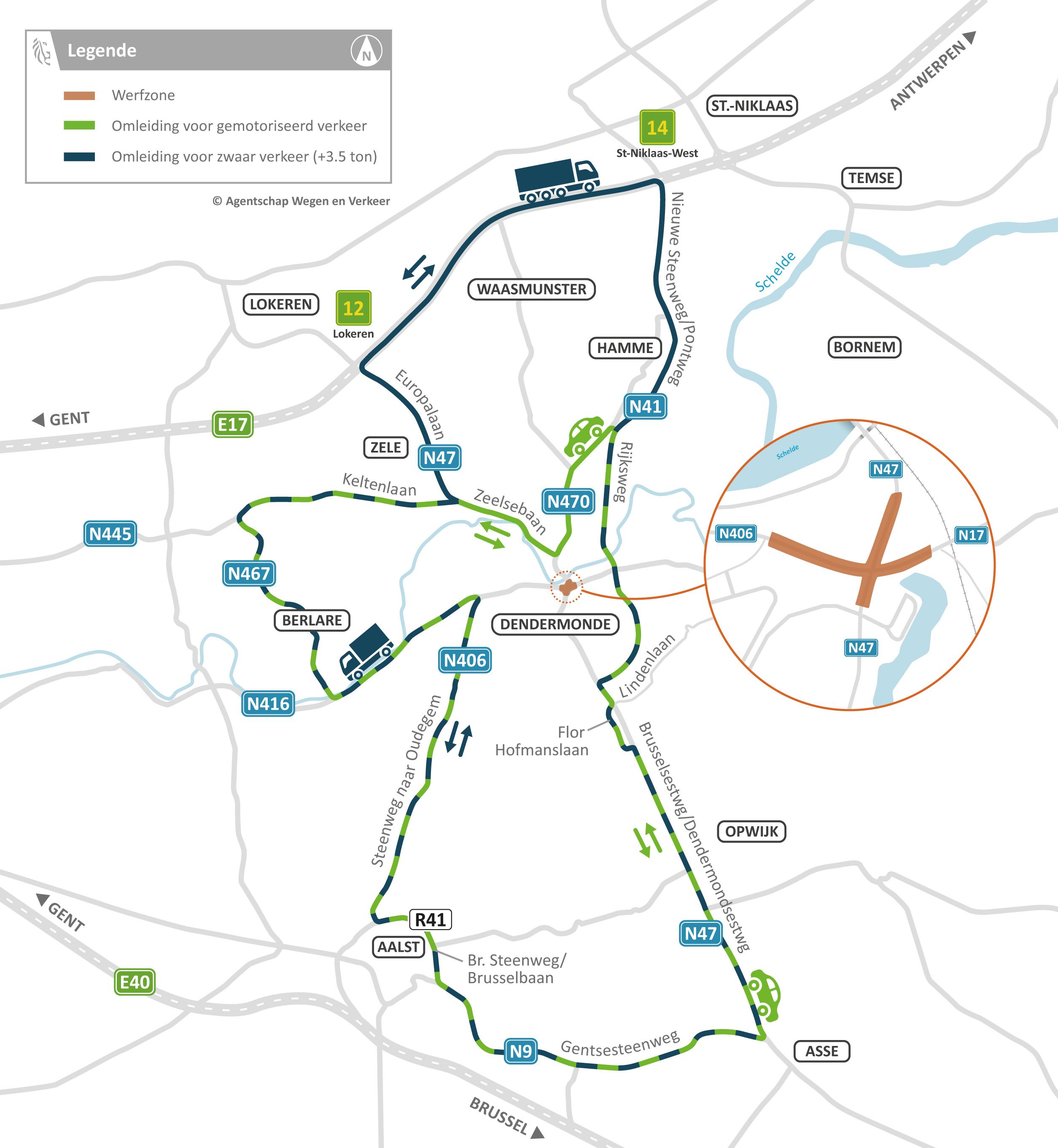 Omleiding voor gemotoriseerd verkeer
