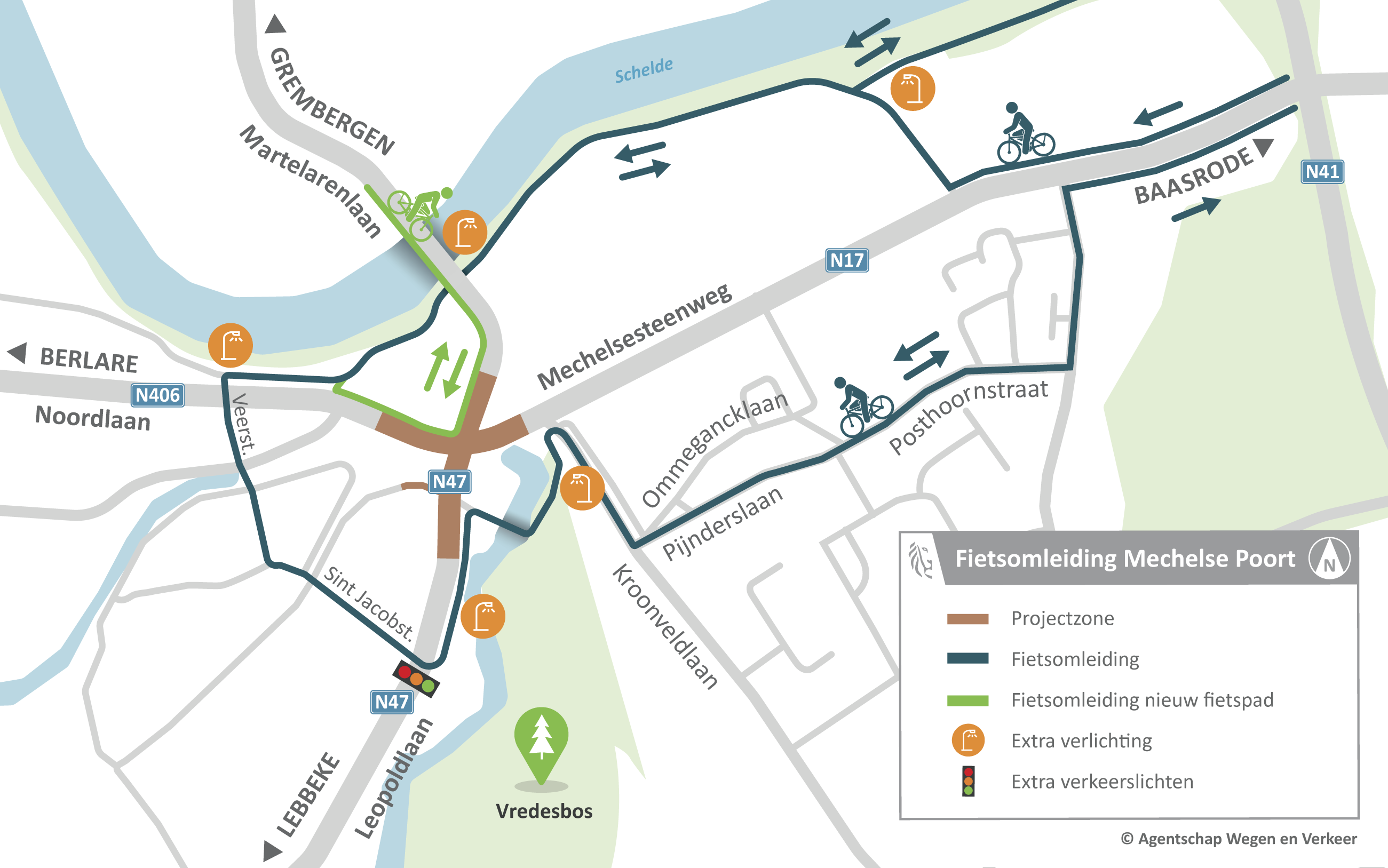 fietsomleidingskaart mechelse poort