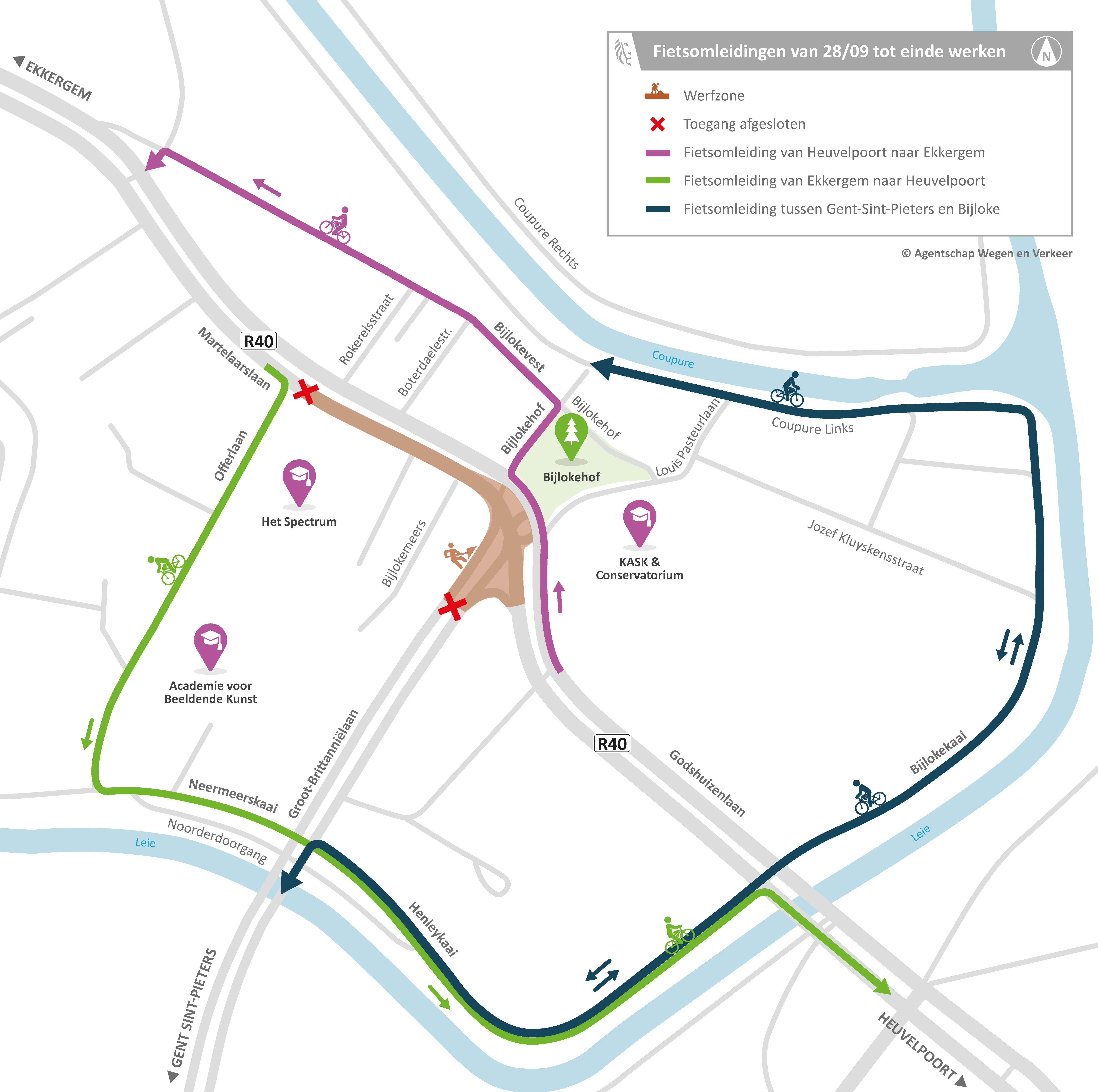 Herinrichting kruispunt R40 x Groot-Brittanniëlaan - fietsomleidingen vanaf 28 september 2026