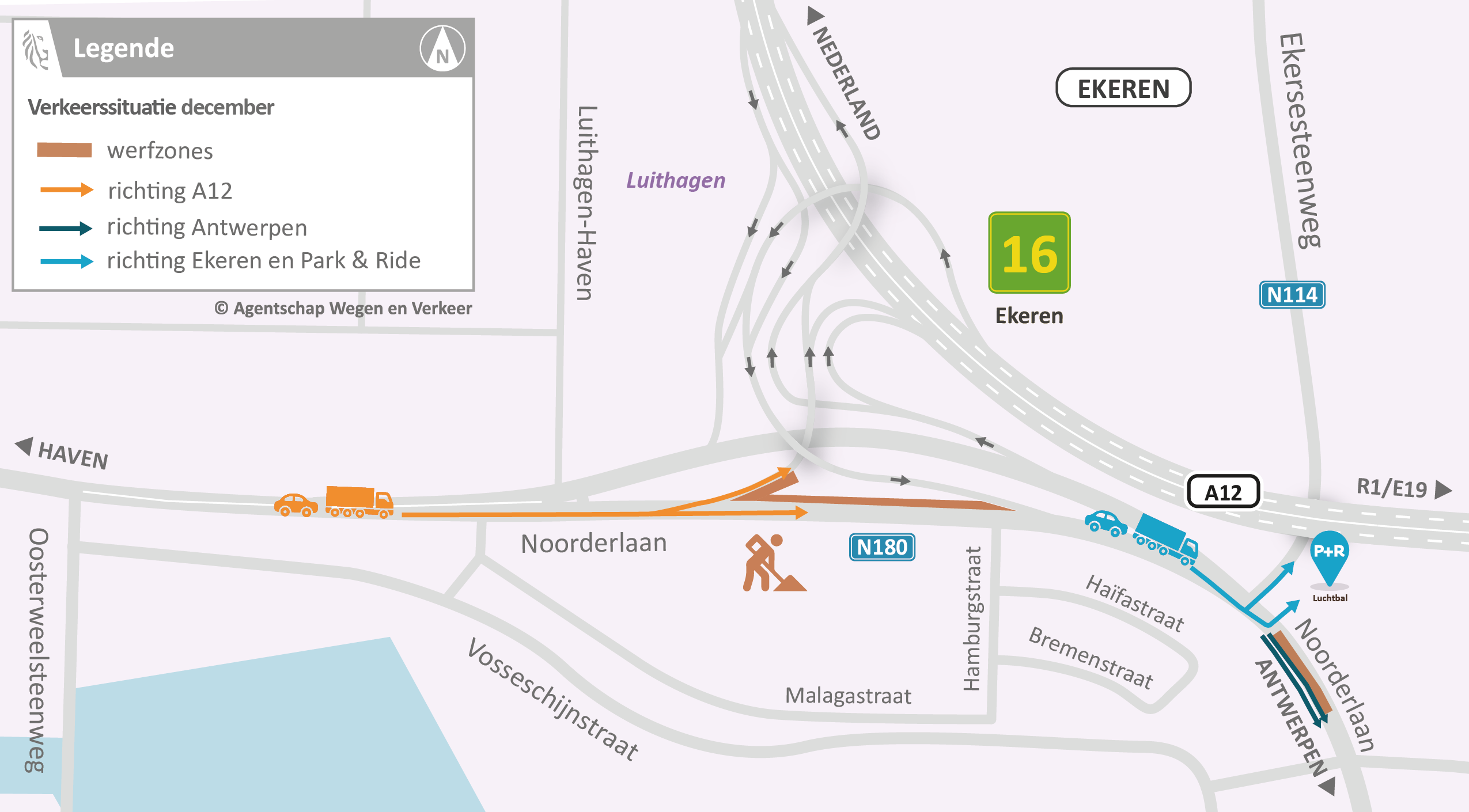 Noorderlaan (N180) - Verkeerssituatie december