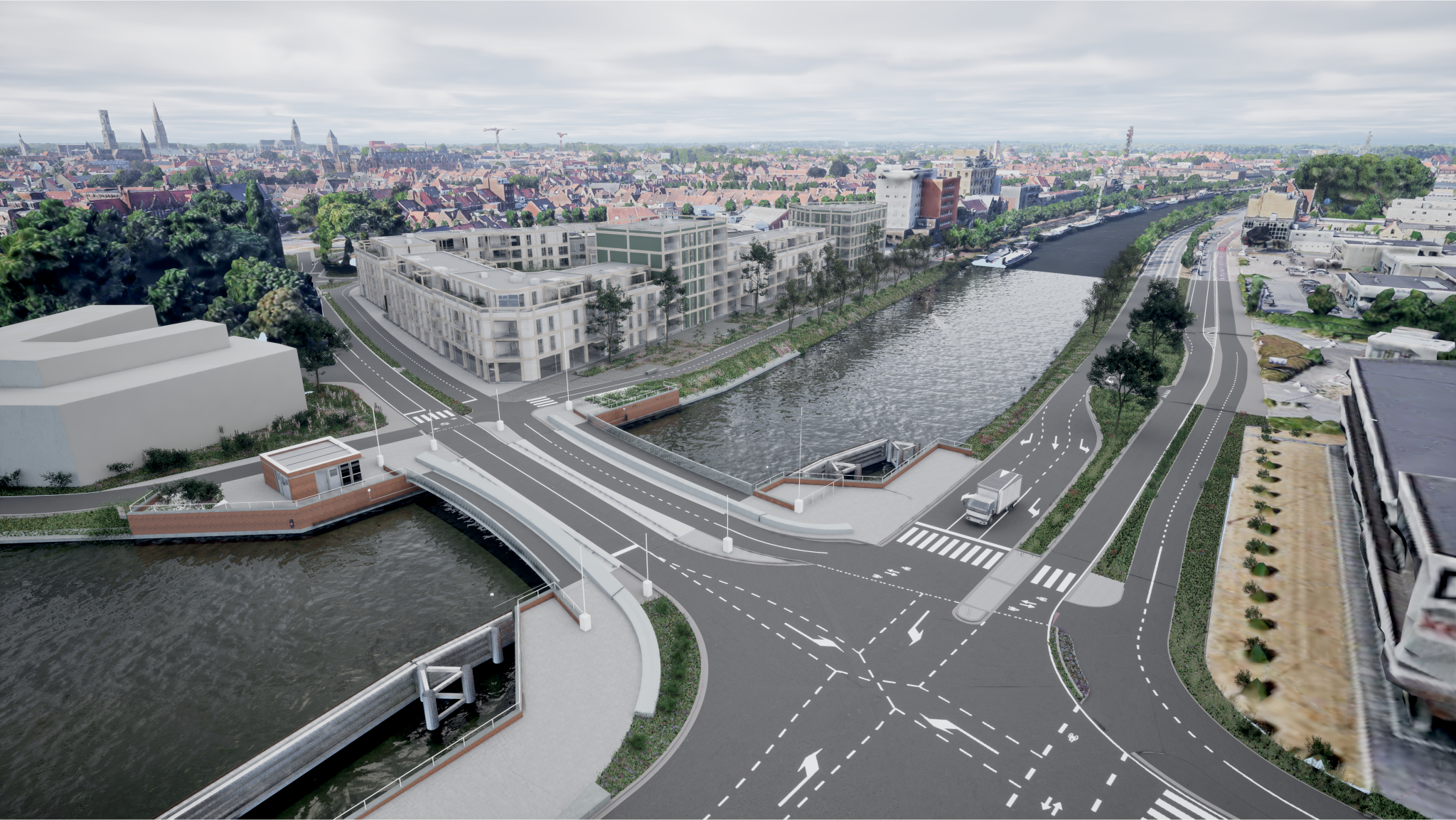 Toekomstbeeld R30 Krakelebrug (© De Vlaamse Waterweg)
