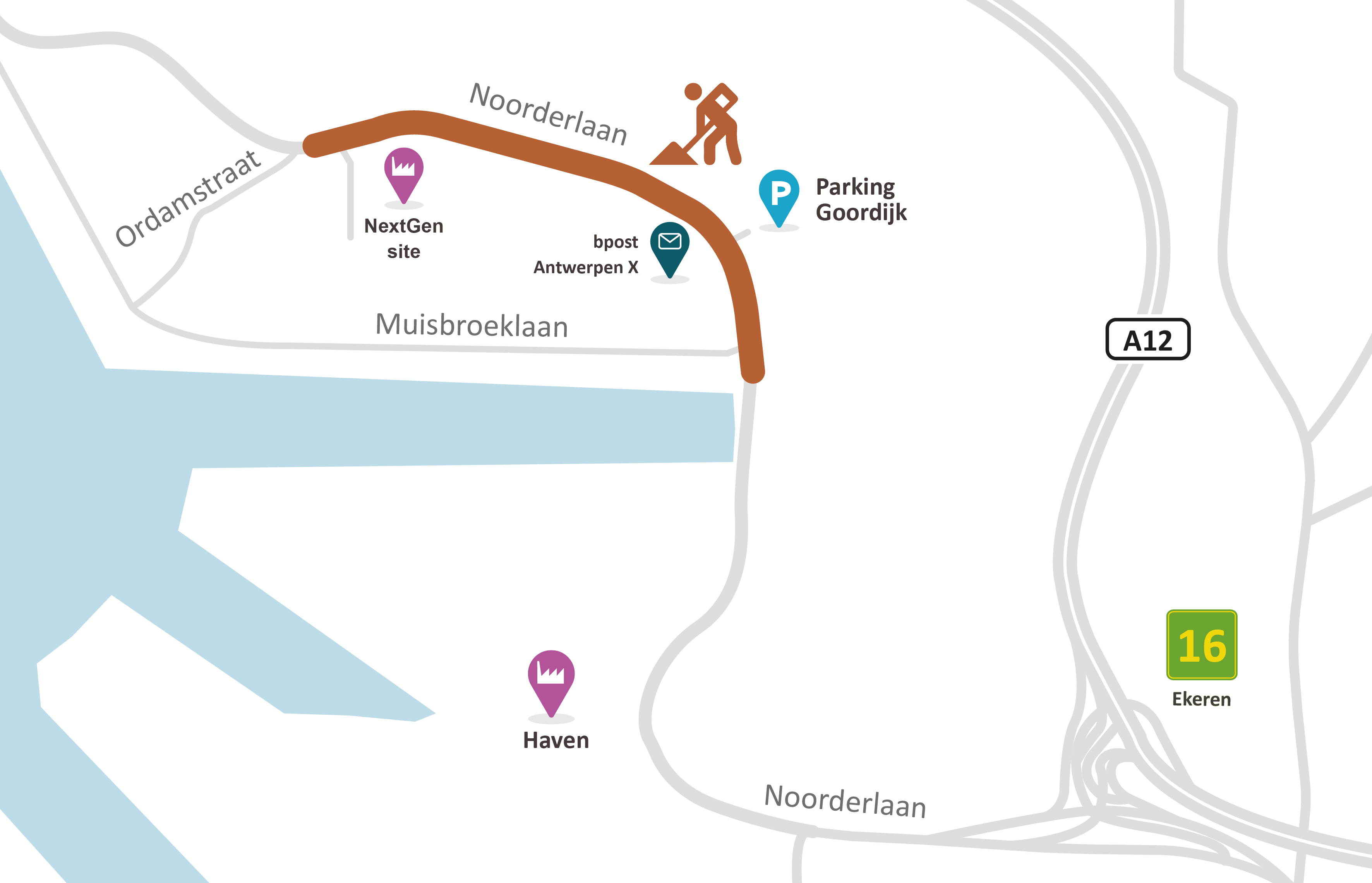 Vernieuwing Noorderlaan aan bpost en NextGen