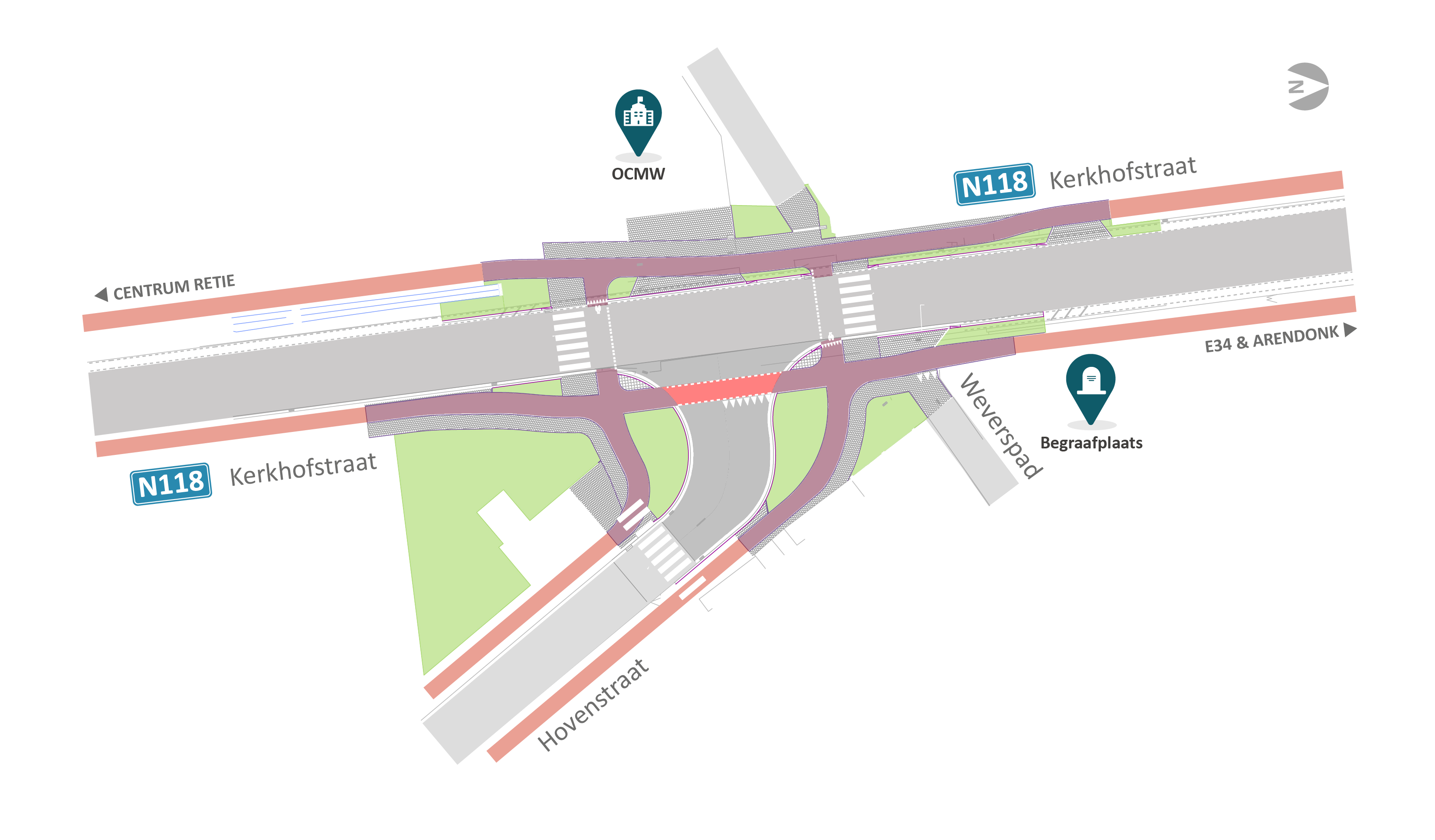 N118 Retie situeringsplan