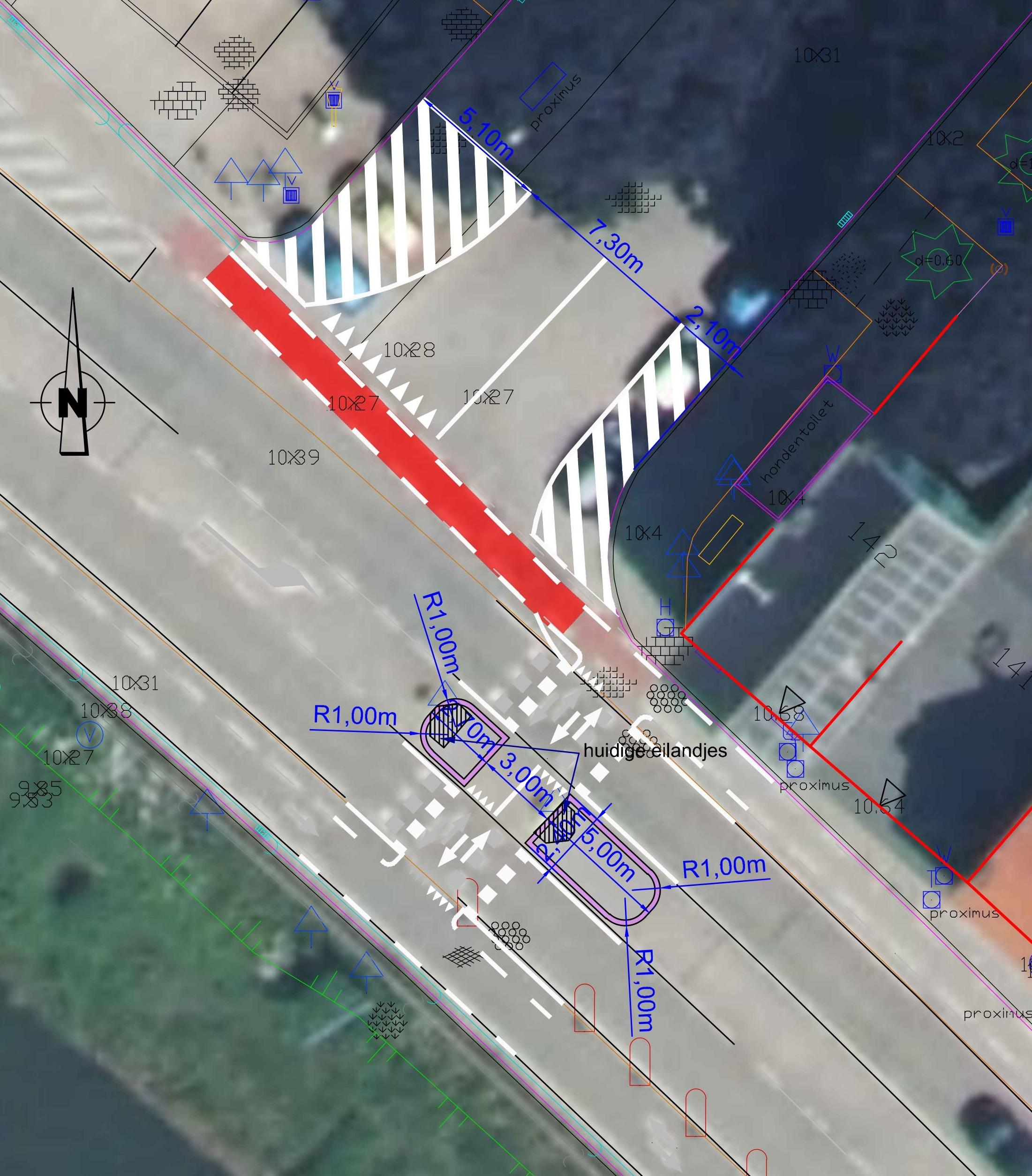 Ontwerp van aanpassing aan fietsoversteekplaats - AWV Oost-Vlaanderen - N9 Palinghuizen