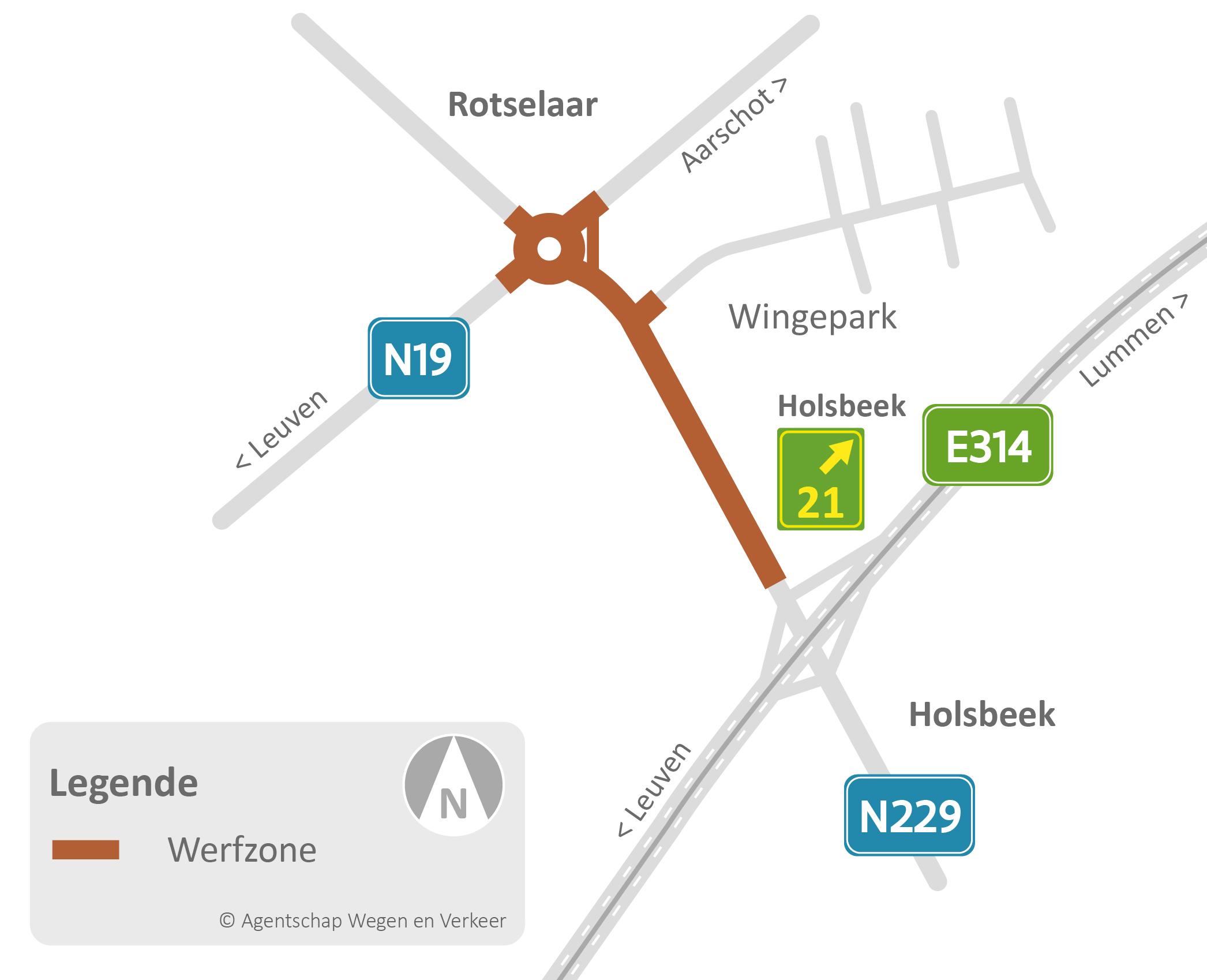 Werfzone herinrichting Steenweg op Holsbeek